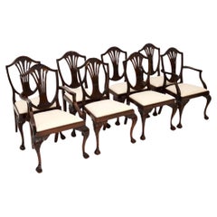 Set of Eight Antique Shield Back Dining Chairs