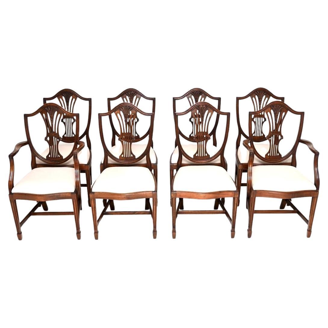 Set of Eight Antique Shield Back Dining Chairs