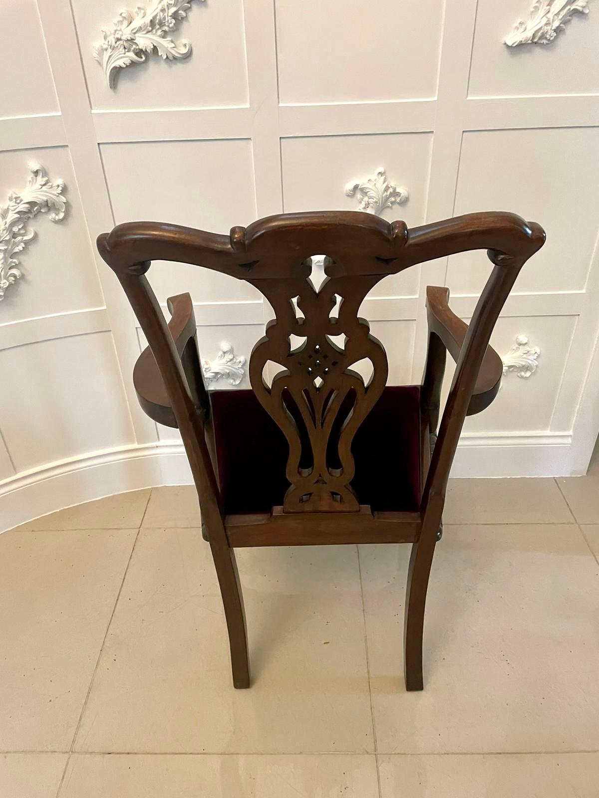 Set of Eight Antique Victorian Quality Carved Mahogany Dining Chairs 8