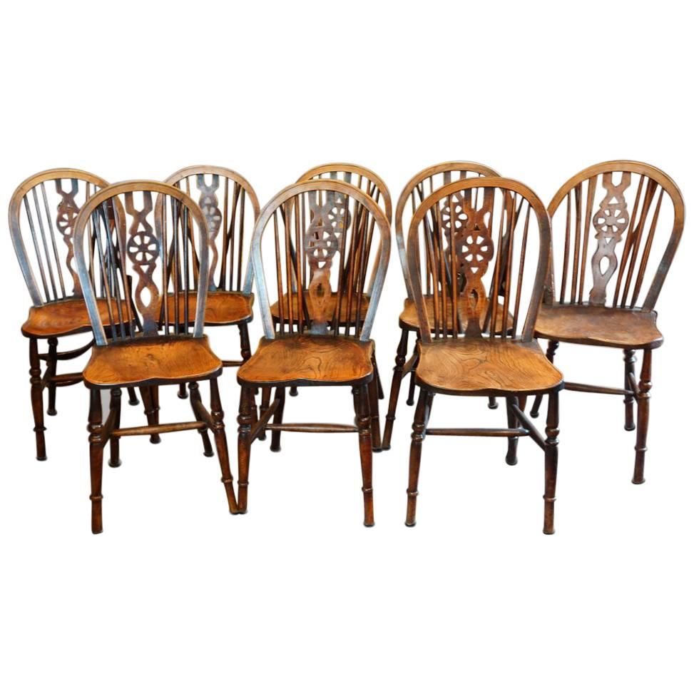 Set of Eight Antique Windsor Chairs