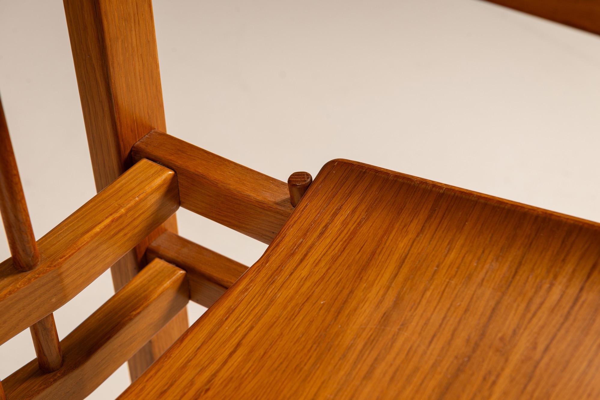 Set of Eight Armchairs in Oak by Giuseppe Rivadossi, Italy 5