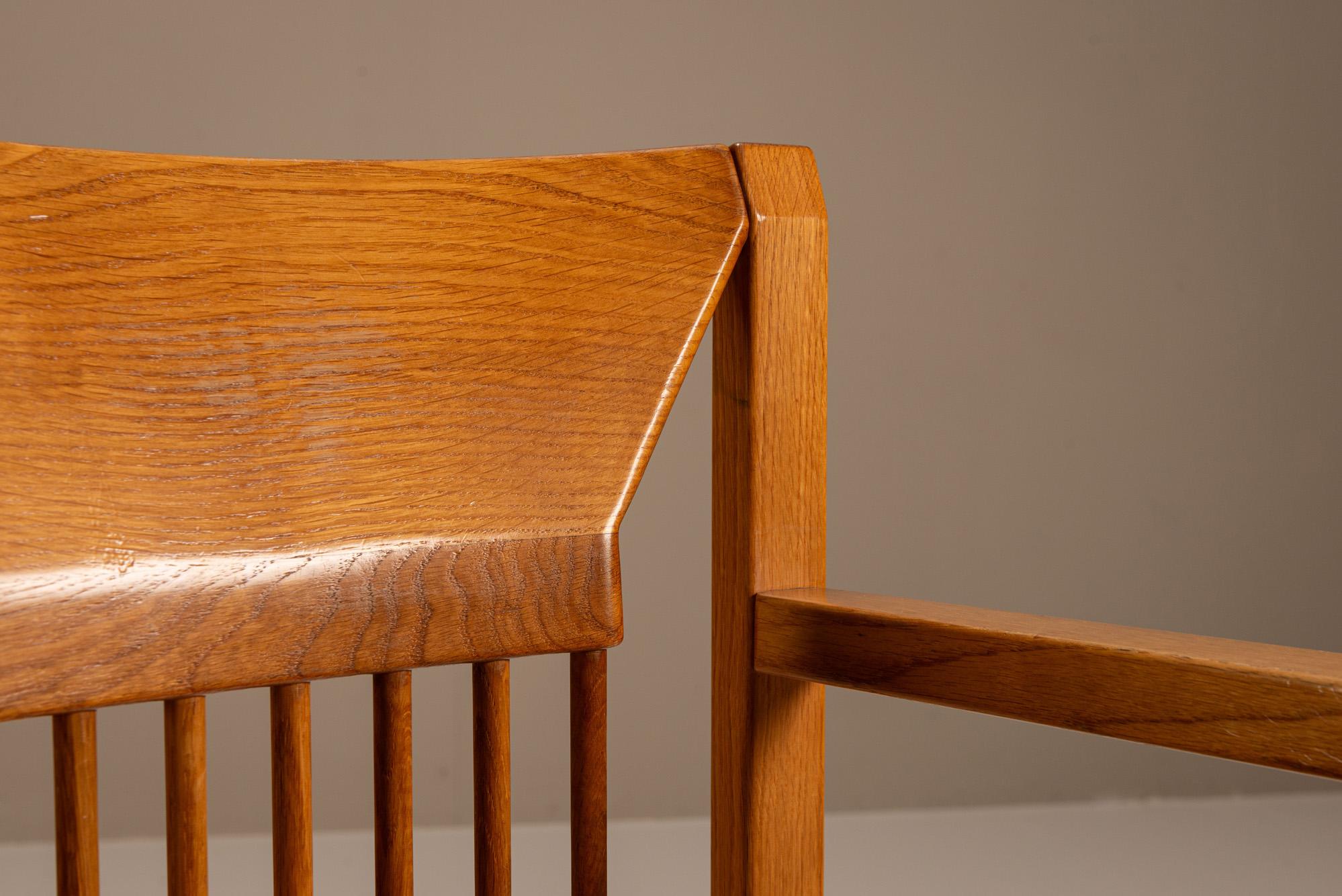 Set of Eight Armchairs in Oak by Giuseppe Rivadossi, Italy 6