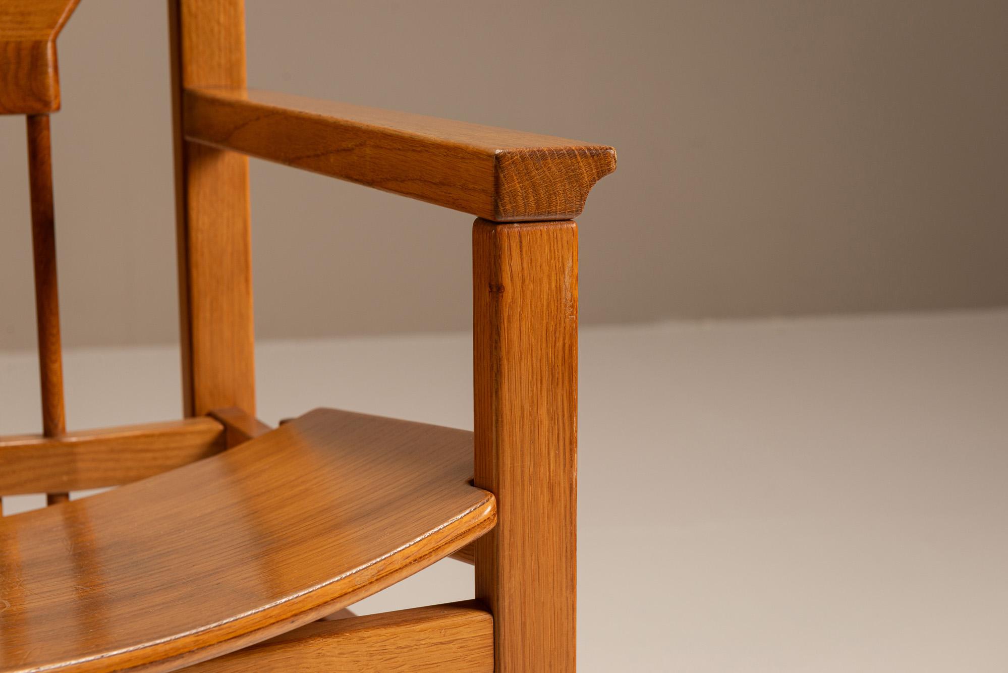Set of Eight Armchairs in Oak by Giuseppe Rivadossi, Italy 7