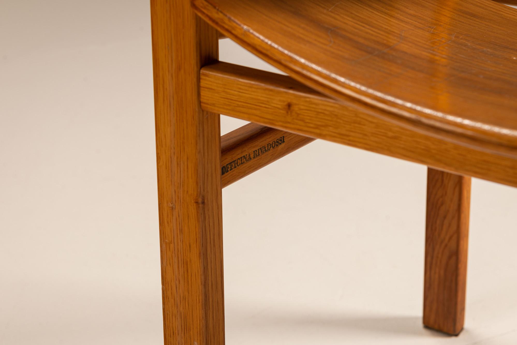 Set of Eight Armchairs in Oak by Giuseppe Rivadossi, Italy 8