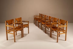 Set di otto poltrone in Oak di Giuseppe Rivadossi, Italia