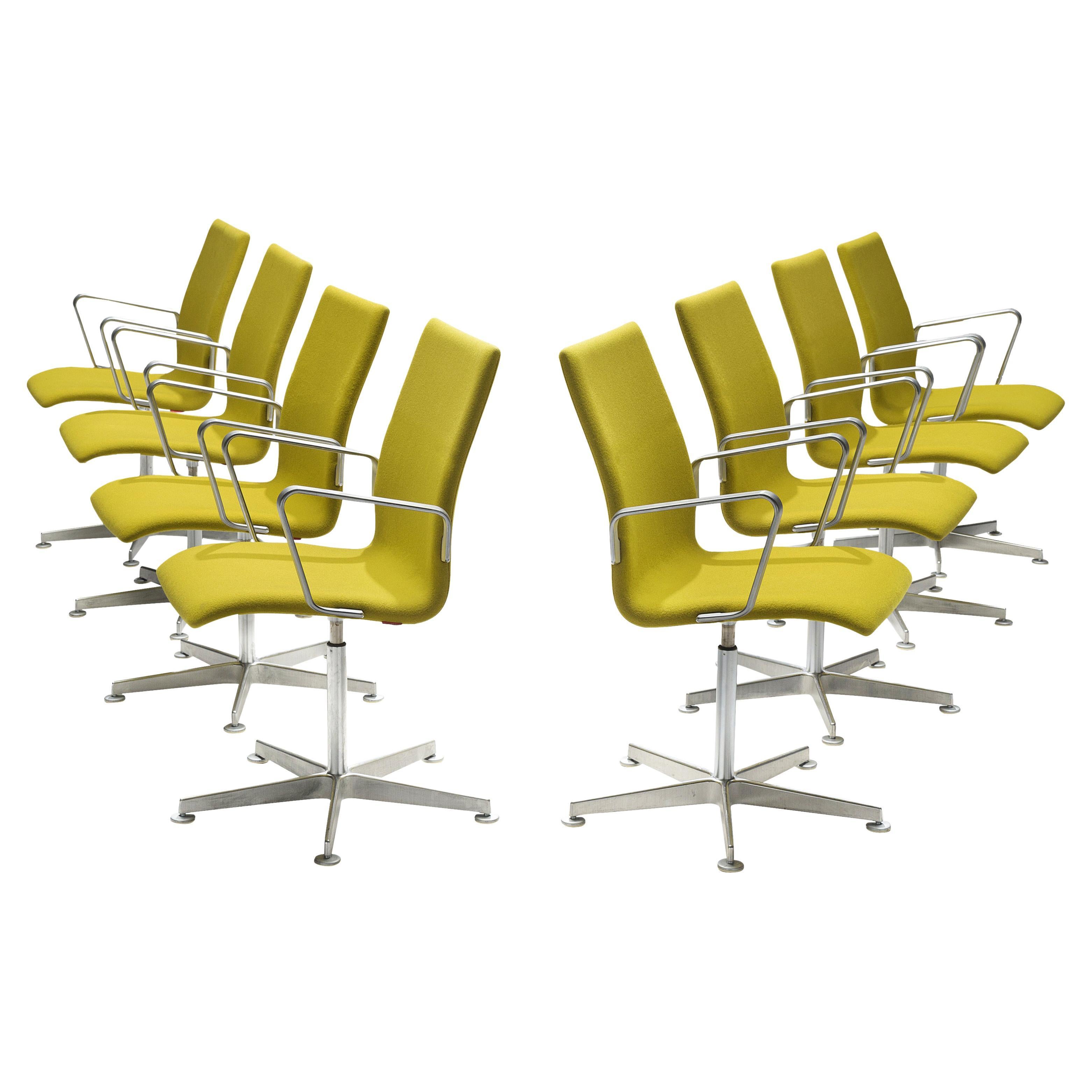 Arne Jacobsen for Fritz Hansen Set of Eight 'Oxford' Chairs