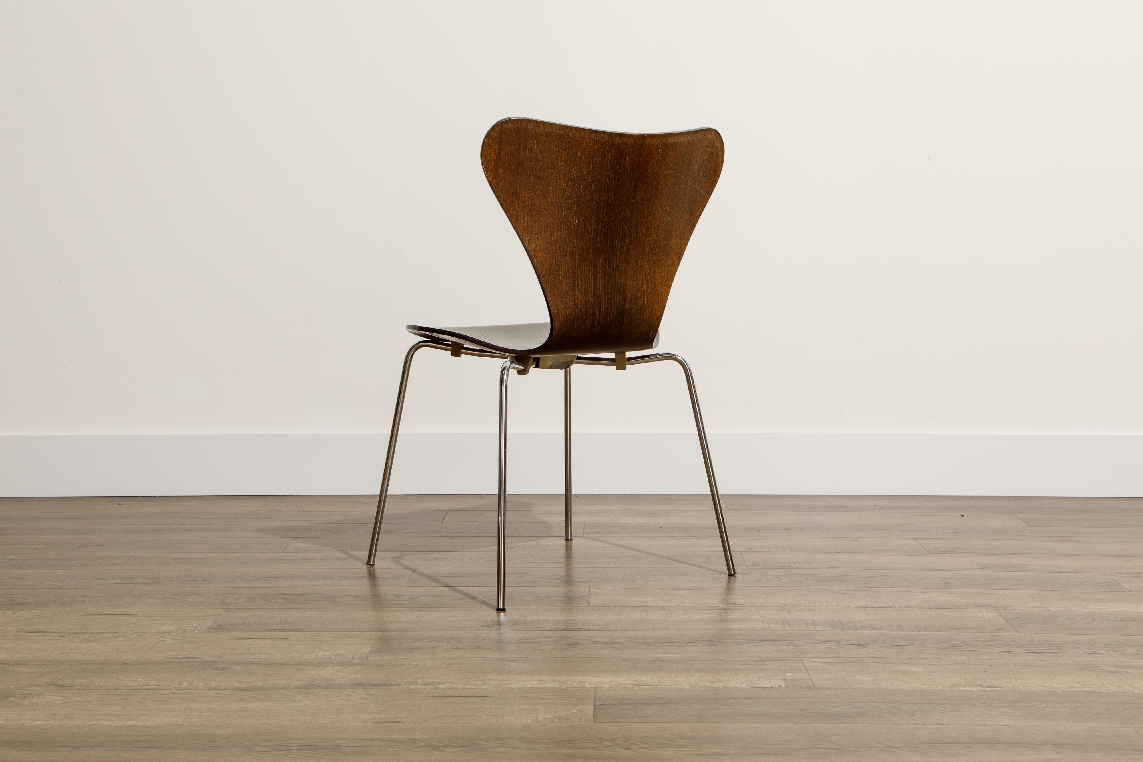 Set of Eight Arne Jacobsen for Fritz Hansen 'Series-7' Chairs, c. 1973, Signed  9