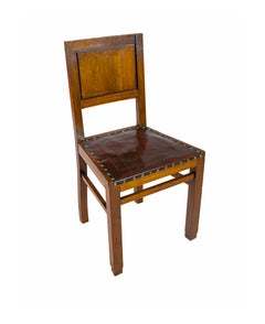 Set of Eight Art Deco Chocolate Brown Walnut Dining Chairs, 20th Century