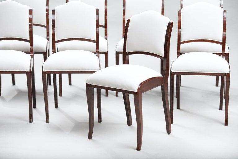 Set of Eight Art Deco Dining Chairs In Excellent Condition In Porto, PT