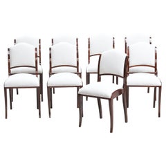 Vintage Set of Eight Art Deco Dining Chairs