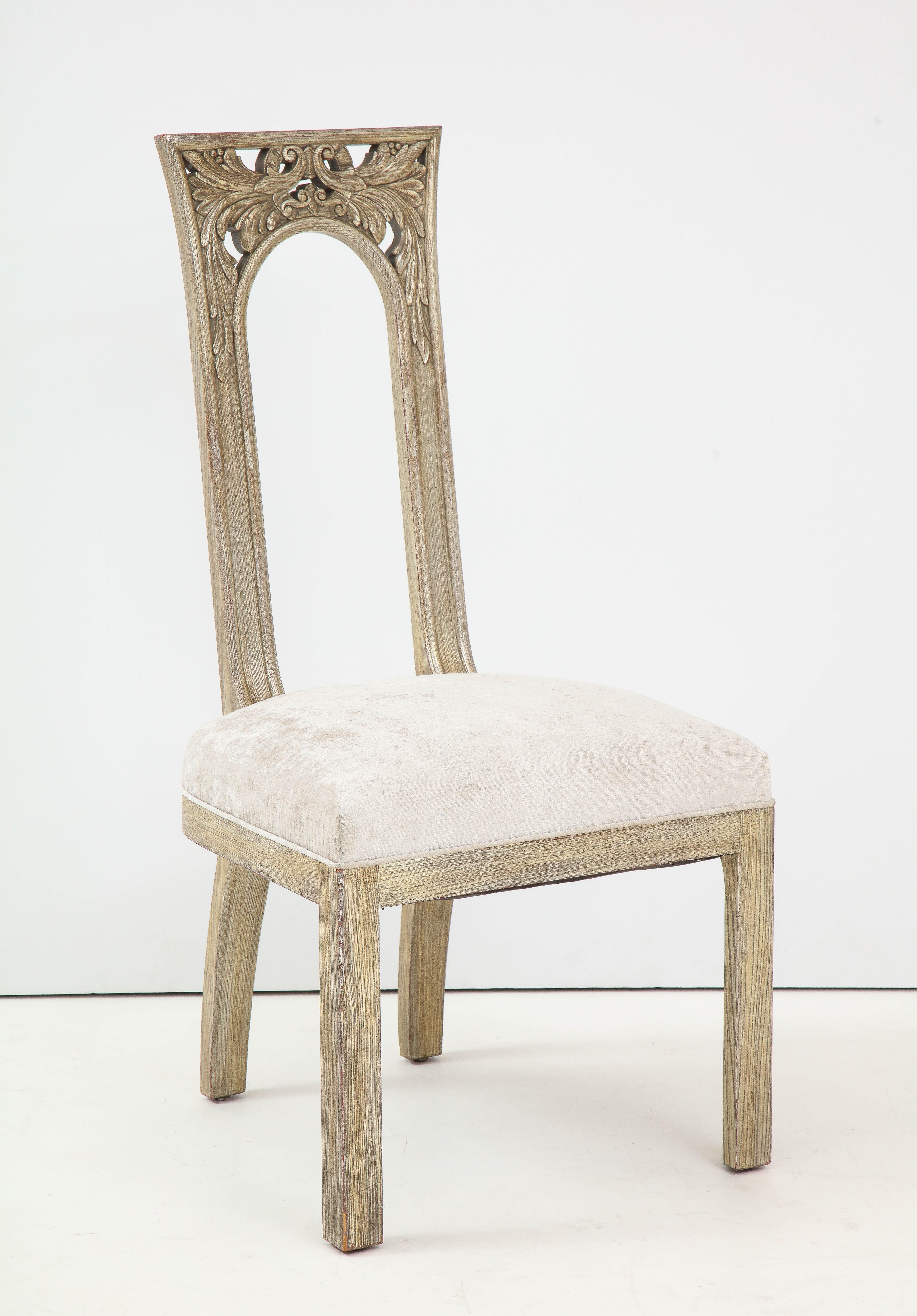 Fabulous Set of Eight Art Deco Influenced Dining Chairs by James Mont For Sale 1