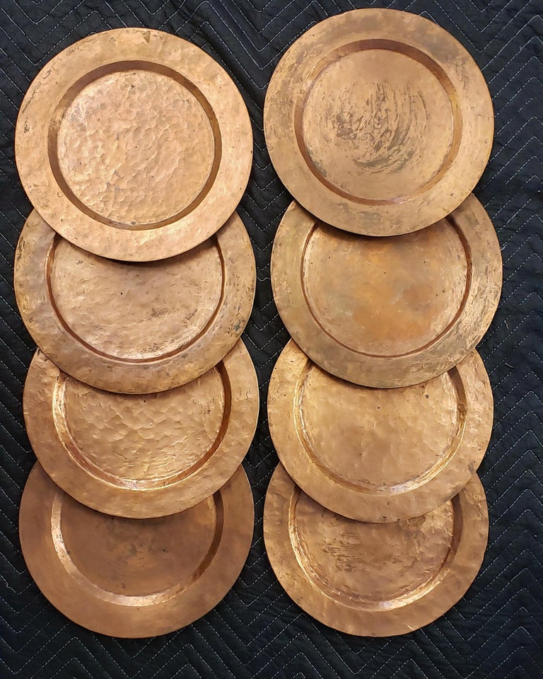 Set of Eight Arts and Crafts Copper Plates at 1stDibs