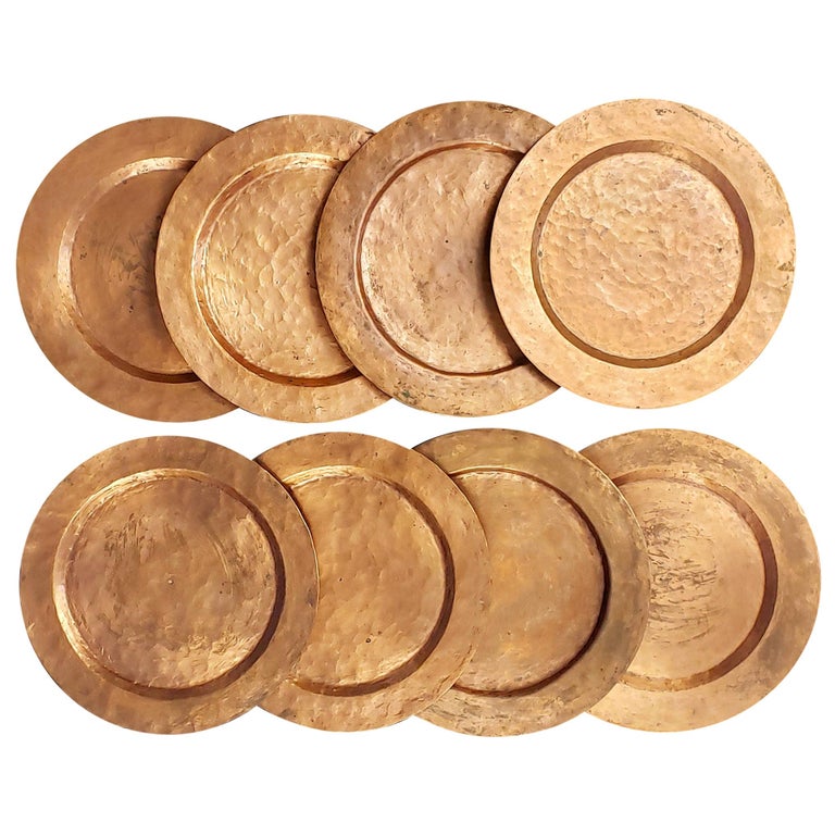 Set of Eight Arts and Crafts Copper Plates at 1stDibs