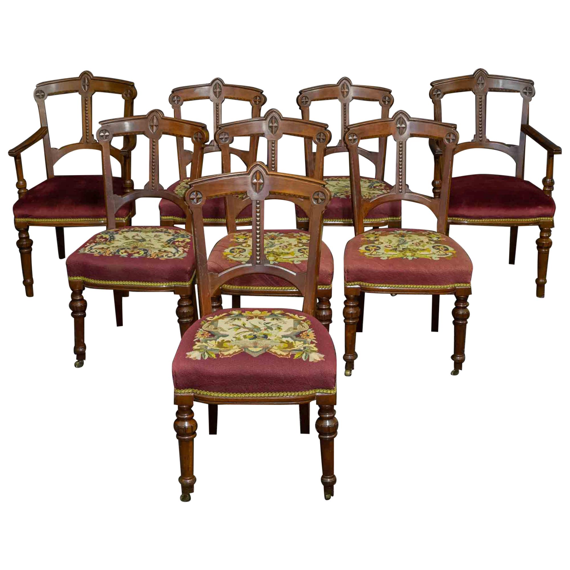 Set of Eight Arts & Crafts Mahogany Chairs
