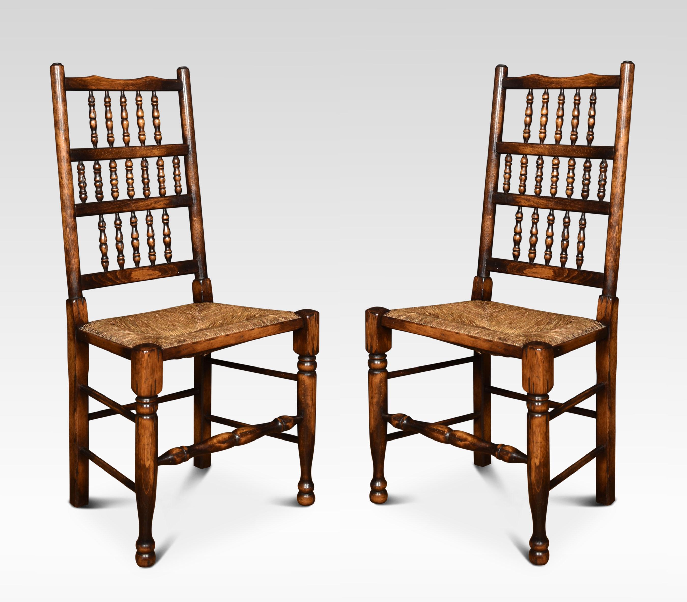 British Set of Eight Ash Spindle Back Chairs