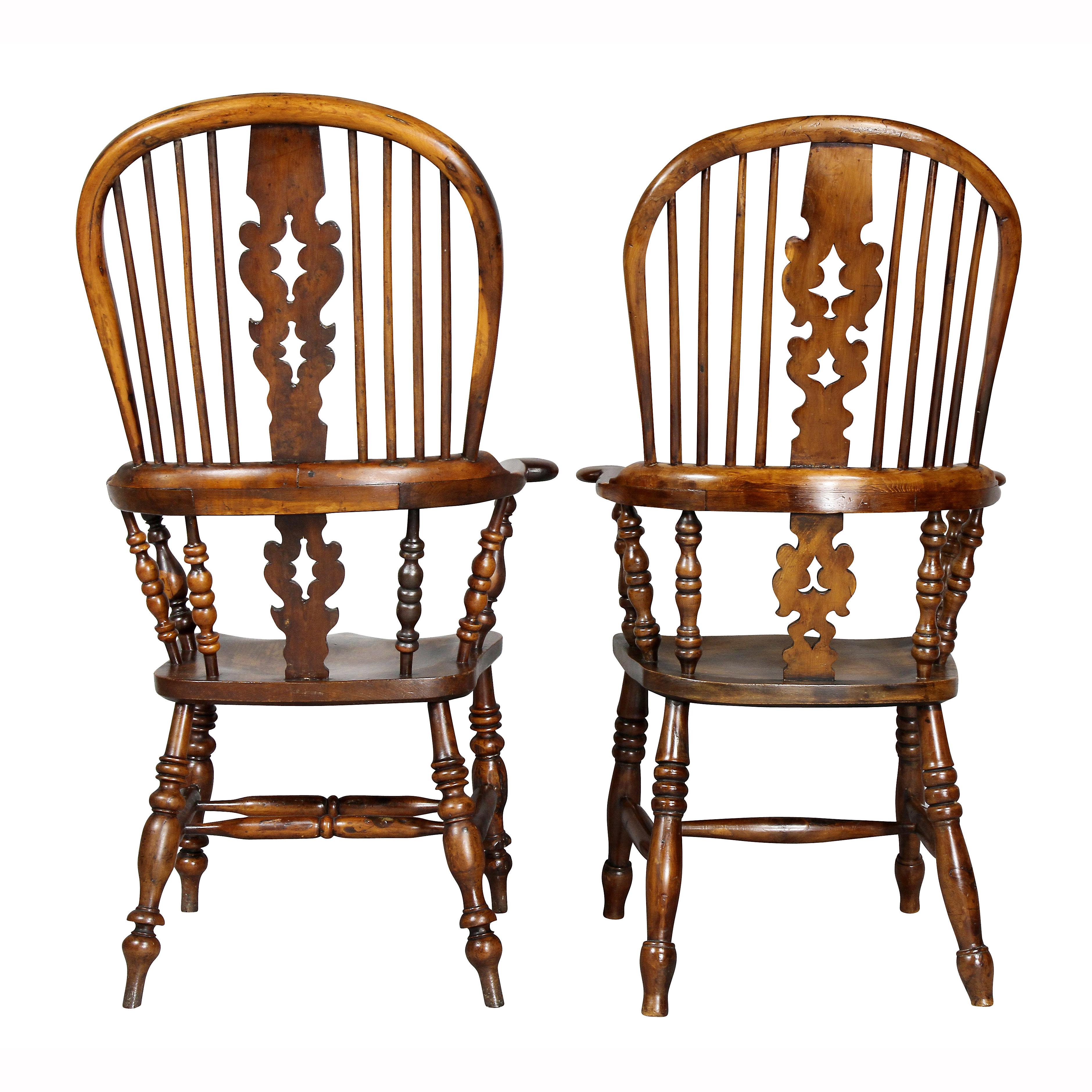 Set of Eight Assembled Regency Yewwood Windsor Armchairs 5