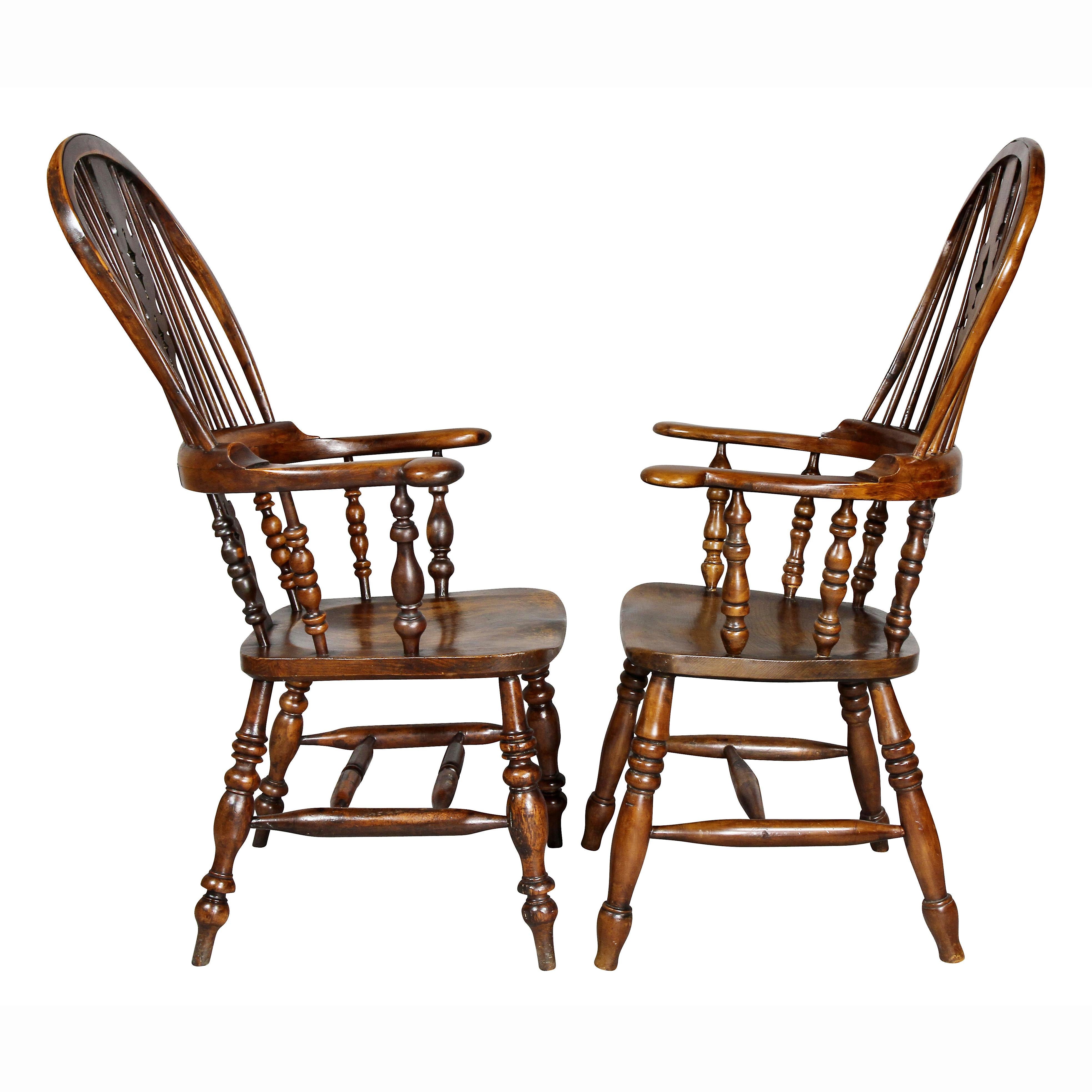 Set of Eight Assembled Regency Yewwood Windsor Armchairs 3