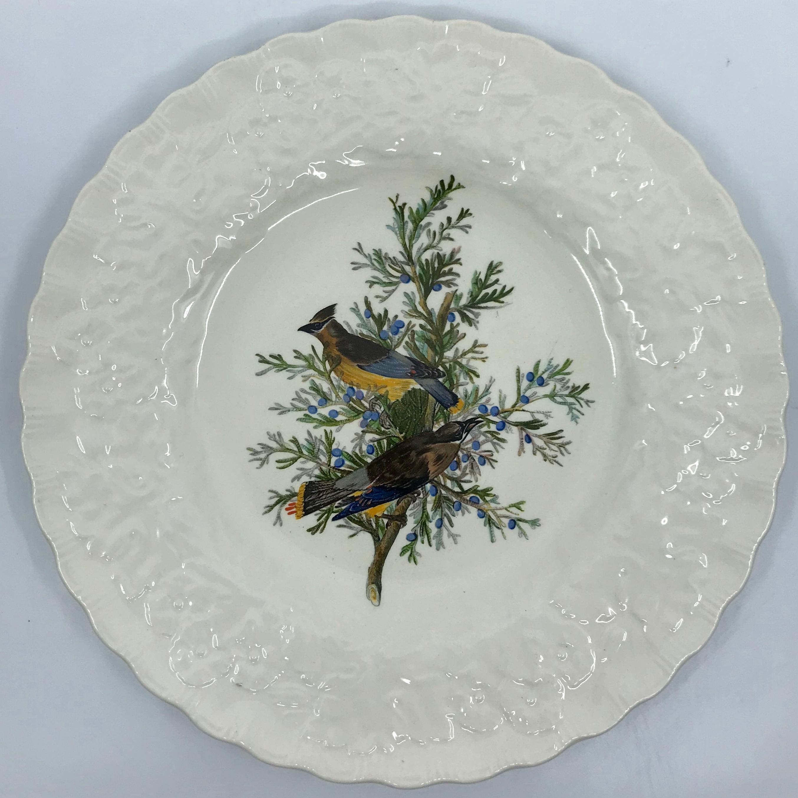 English Set of Eight Audubon Bird Dinner Plates