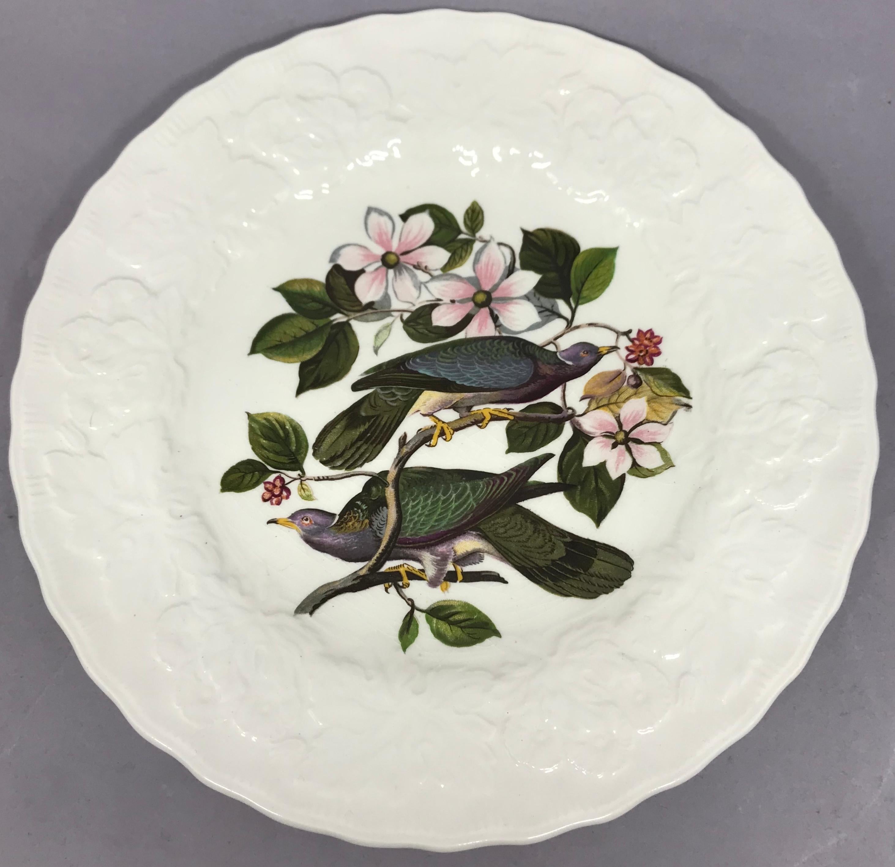 Ceramic Set of Eight Audubon Bird Luncheon Plates