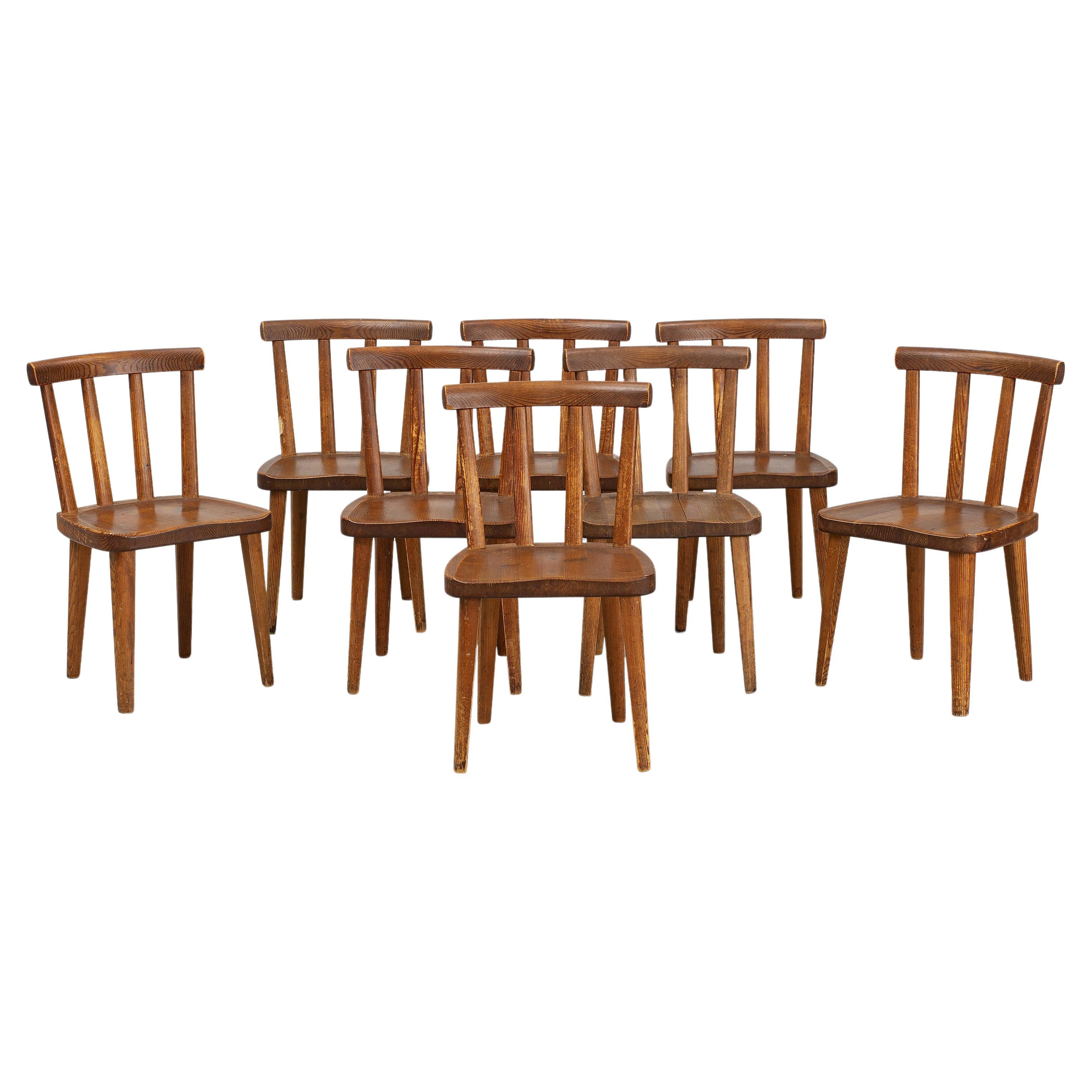 Ensemble de huit chaises en pin Axel Einar Hjorth "Utö" par Nordiska Kompaniet, années 1930 