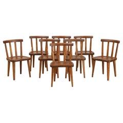 Set of Eight Axel Einar Hjorth "Utö" Pine Chairs by Nordiska Kompaniet, 1930s 