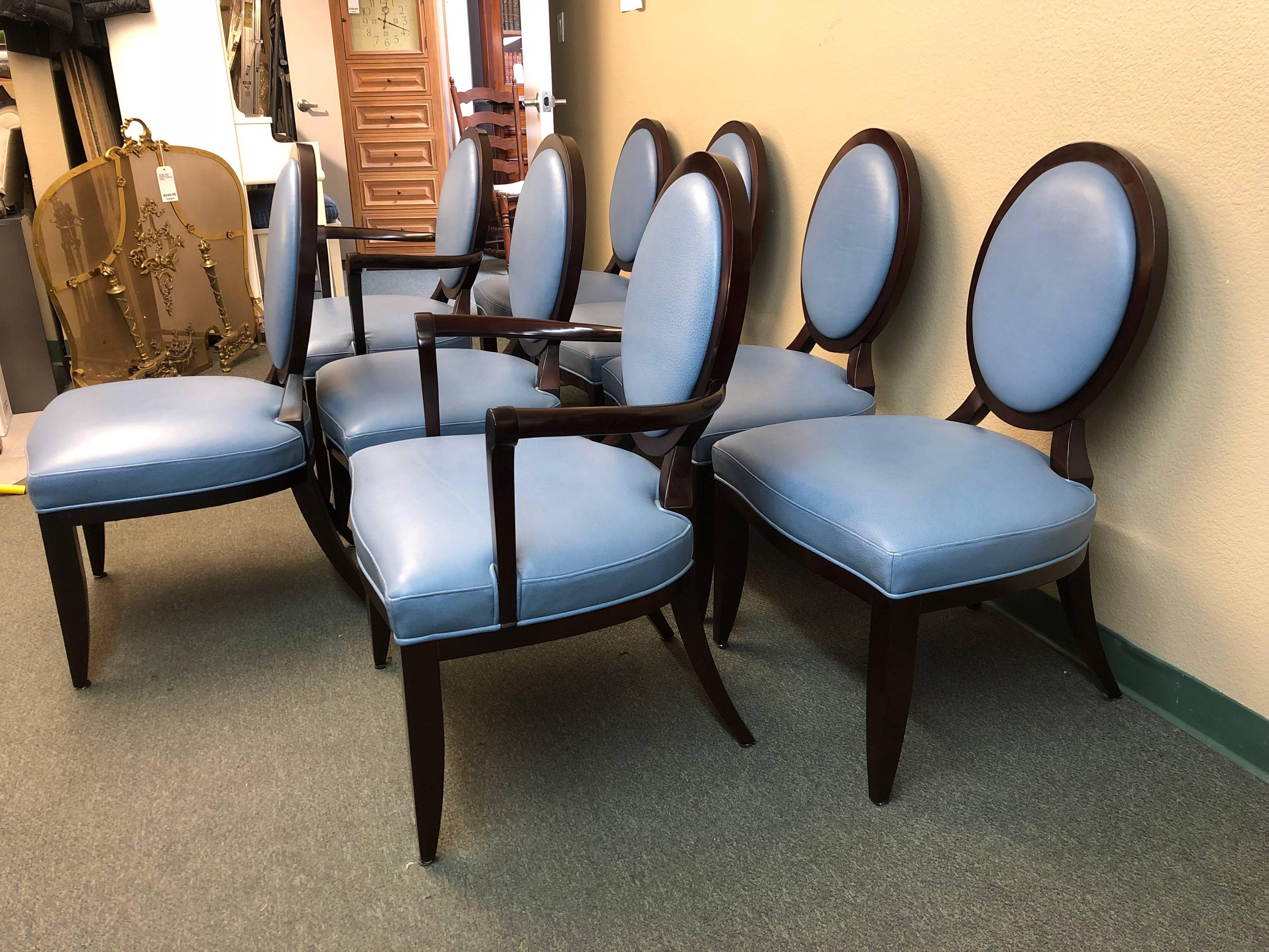 Regency Set of Eight Baker Furniture Oval X-Back Barbara Barry Dining Chairs