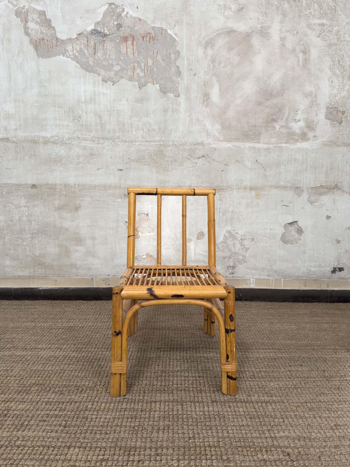 Ensemble de huit chaises en bambou et osier - Italie, années 1970 en vente 5