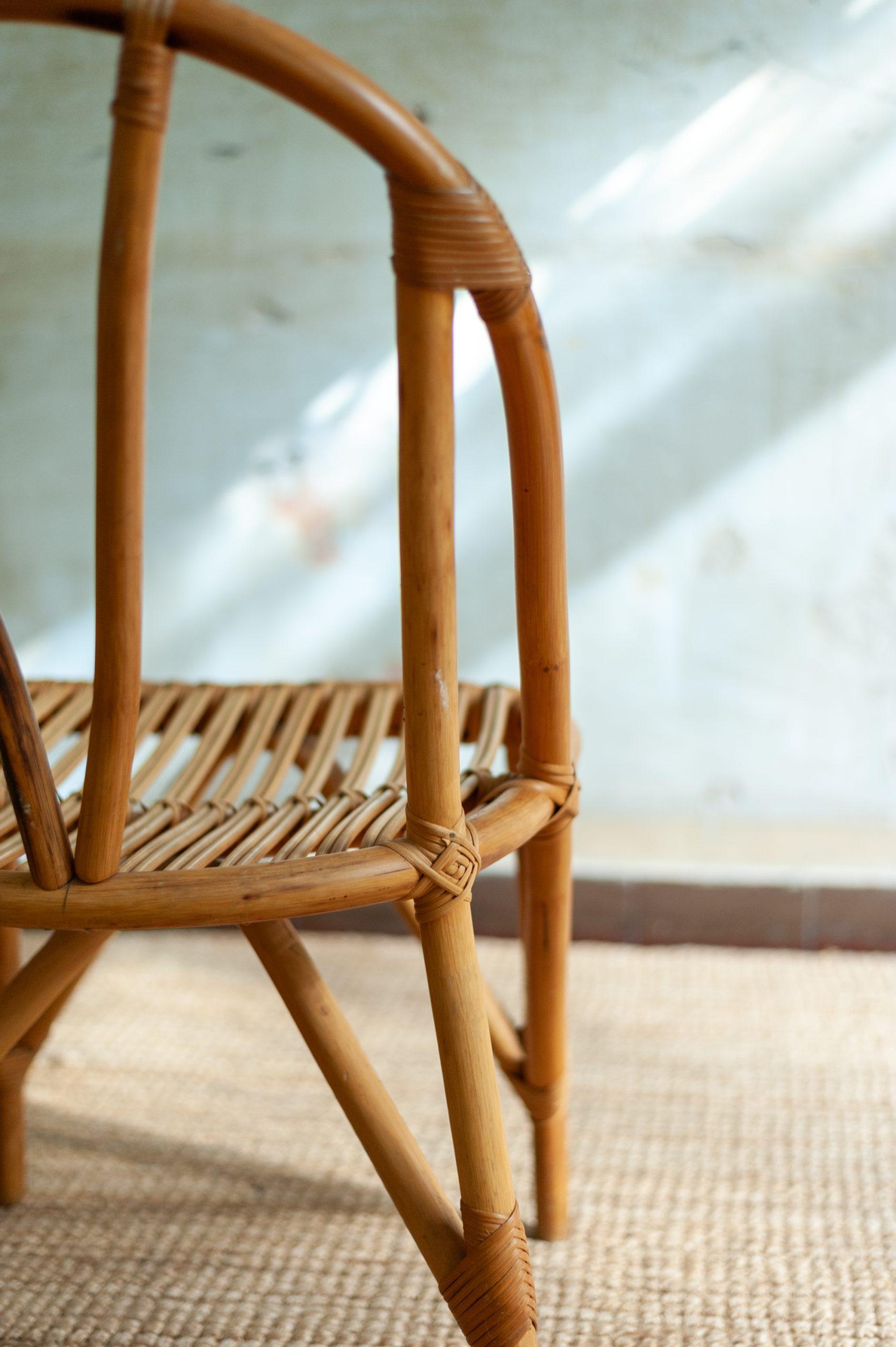 Set of Eight Bamboo Chairs – 1970s In Good Condition For Sale In Roma, RM