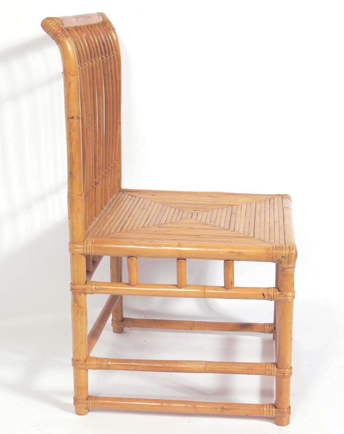 Mid-Century Modern Set of Eight Bamboo Dining Chairs