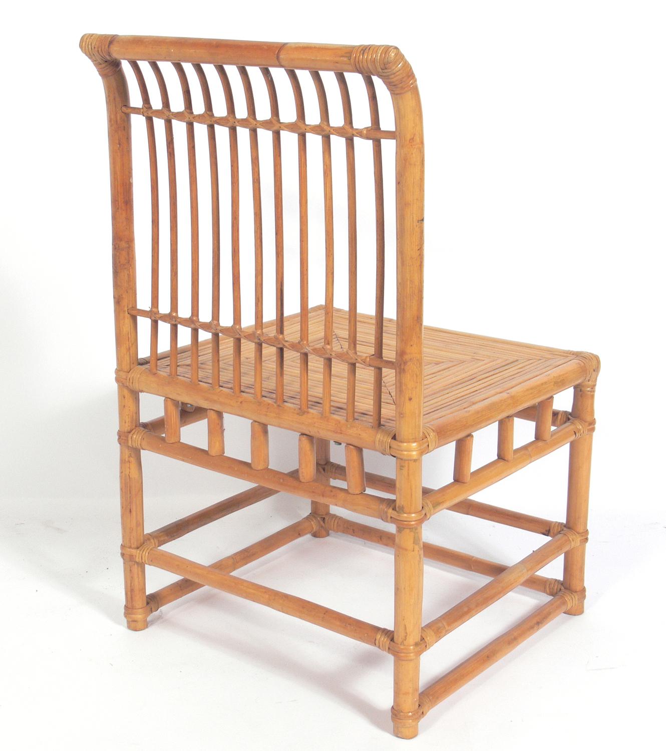 American Set of Eight Bamboo Dining Chairs