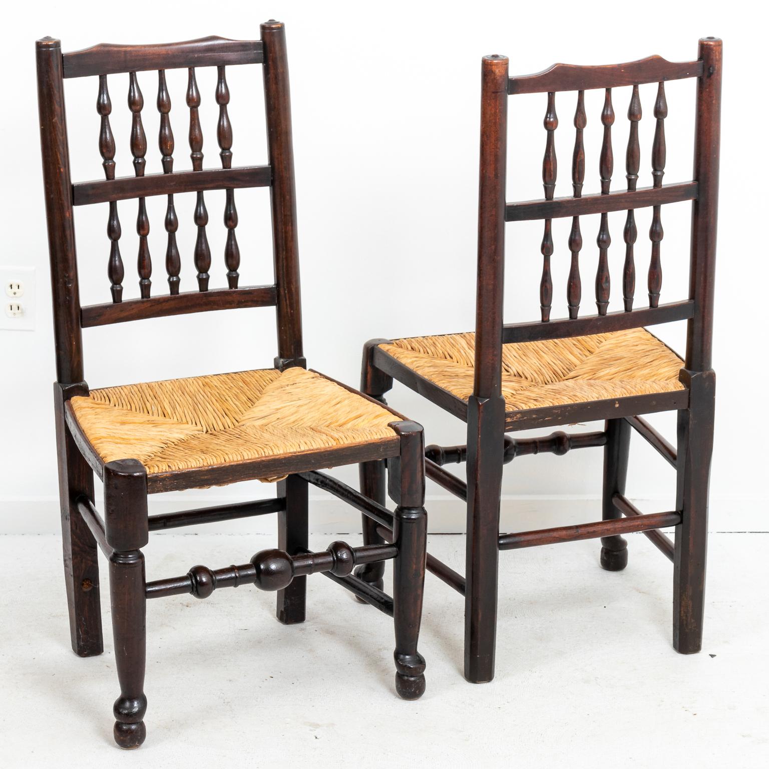 20th Century Set of Eight Banister Back Dining Chairs For Sale