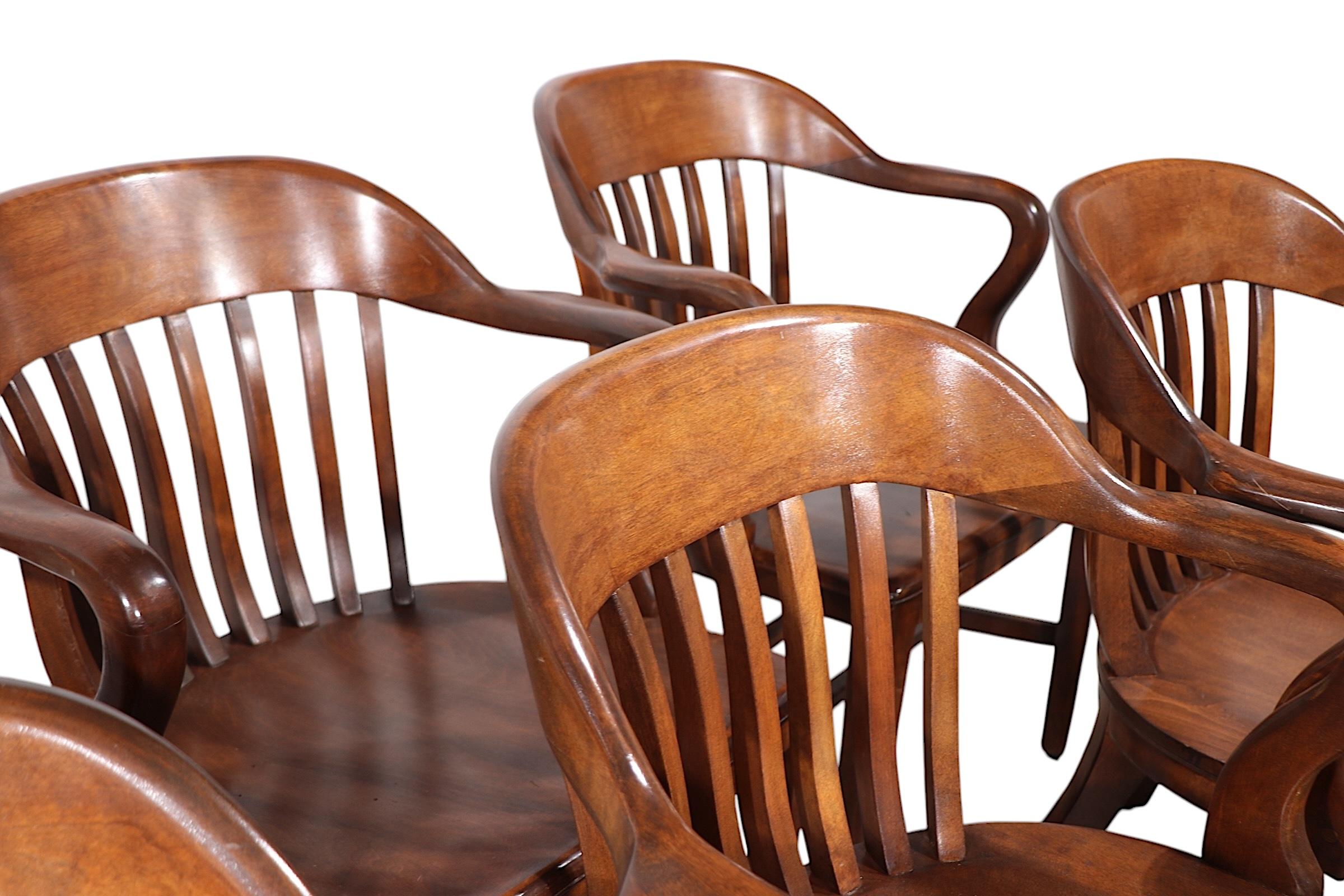 Set of Eight Bank of England Jury Chairs by Sikes 3