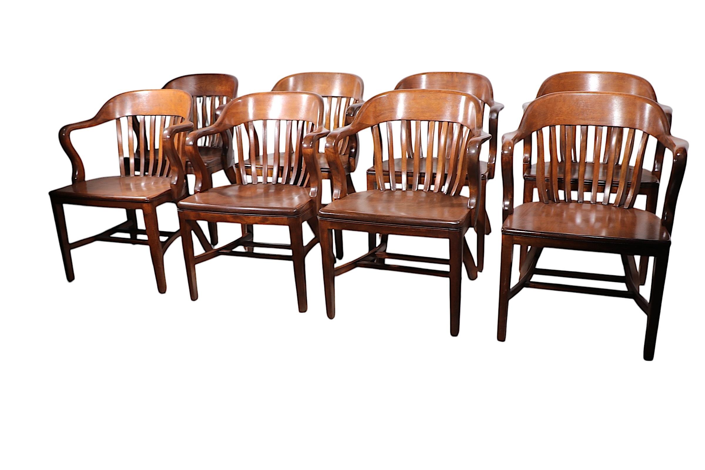 Set of Eight Bank of England Jury Chairs by Sikes 4