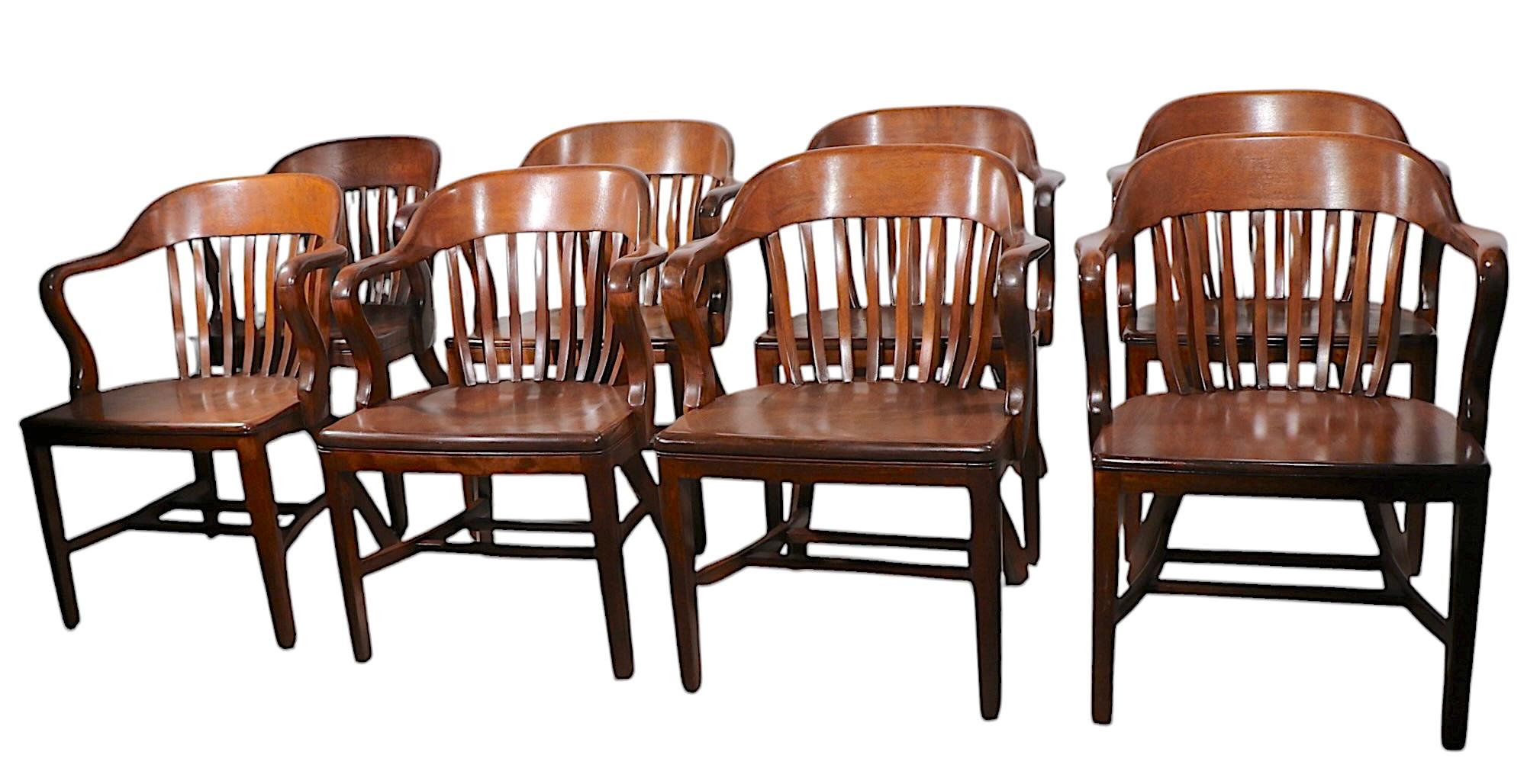 Industrial Set of Eight Bank of England Jury Chairs by Sikes