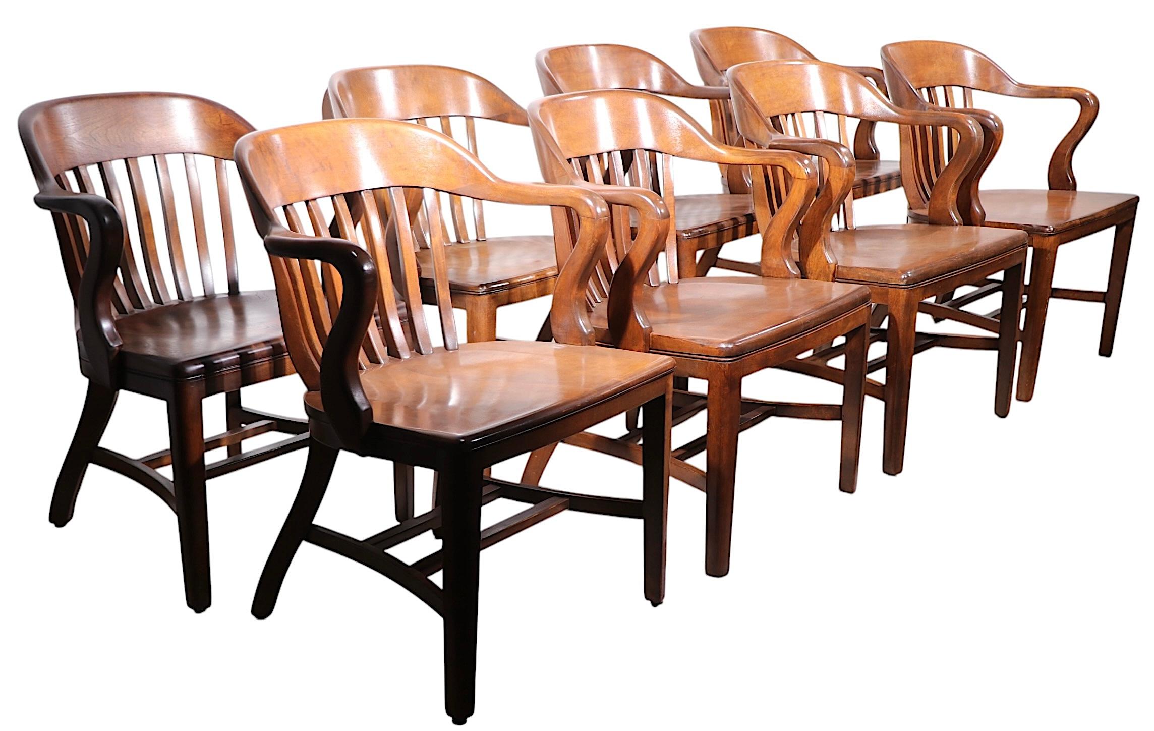 American Set of Eight Bank of England Jury Chairs by Sikes