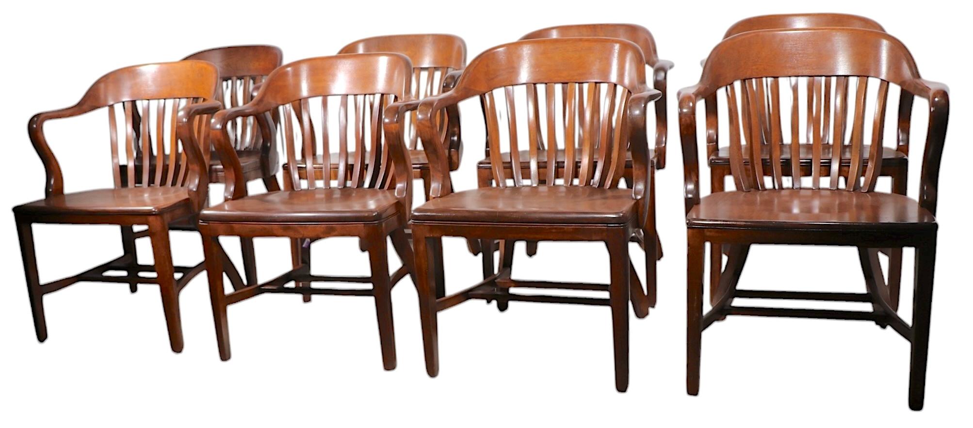 20th Century Set of Eight Bank of England Jury Chairs by Sikes