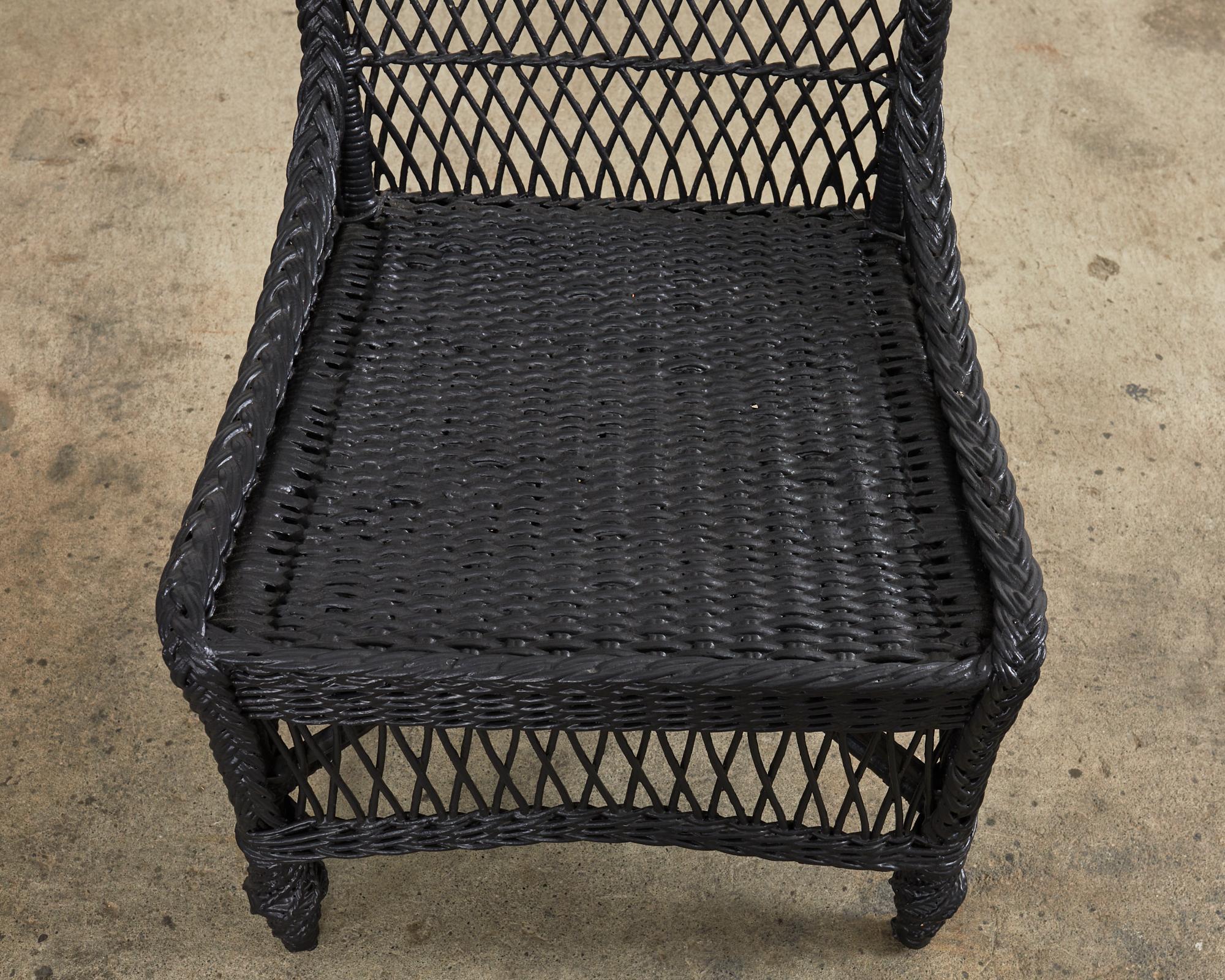 Set of Eight Bar Harbor Style Rattan Wicker Dining Chairs  11