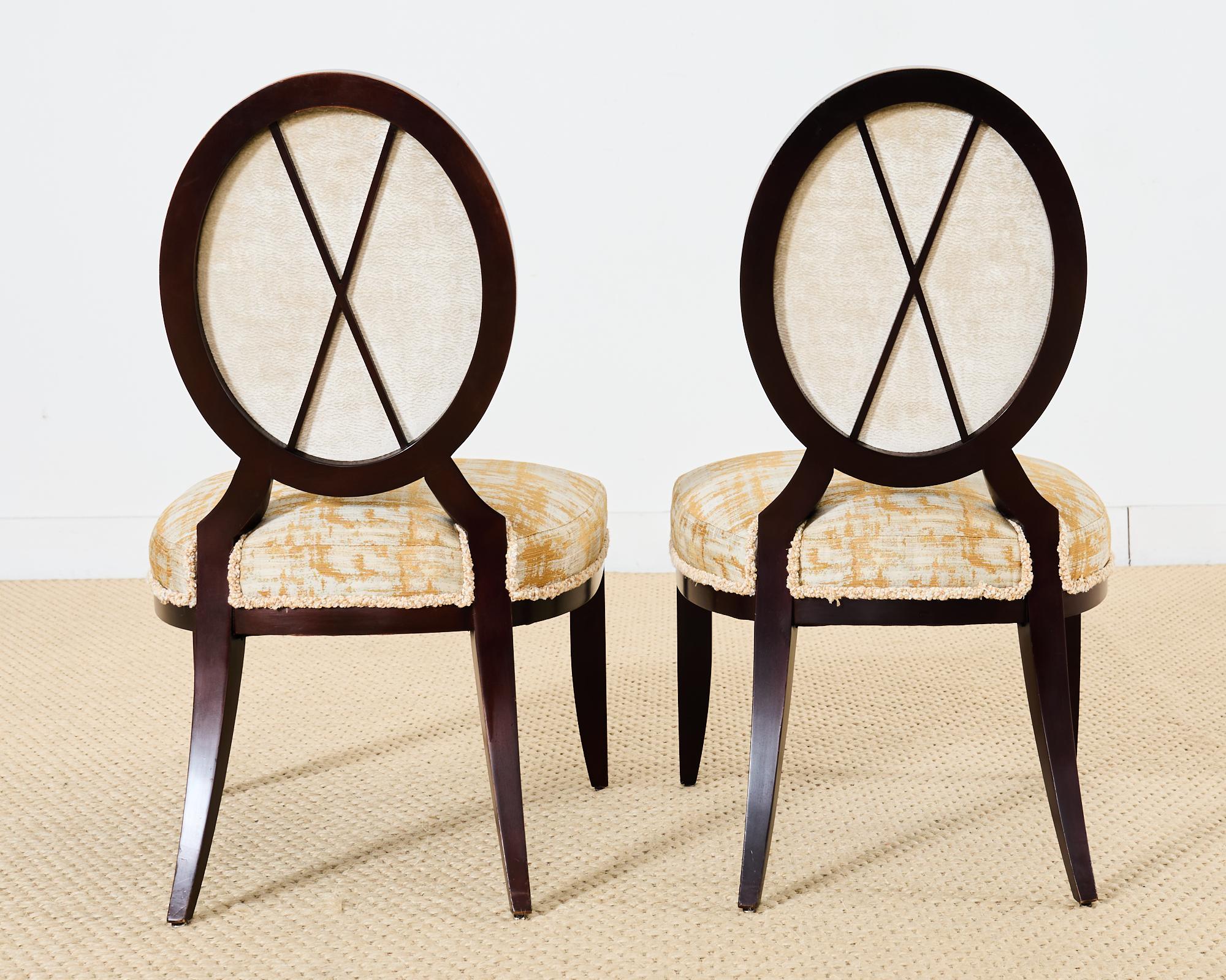 Set of Eight Barbara Barry Oval X-Back Dining Chairs 5