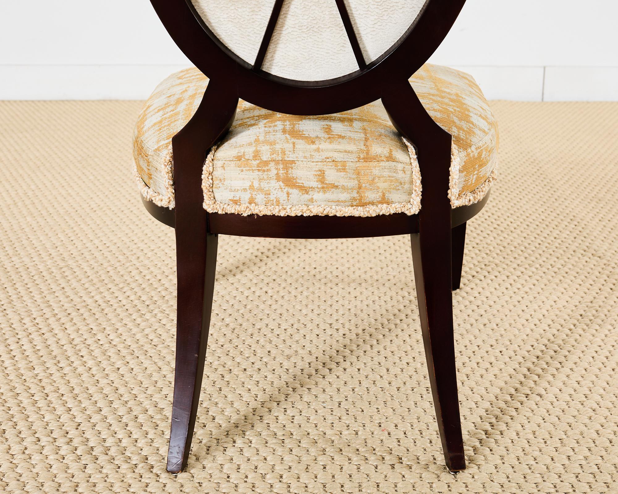 Set of Eight Barbara Barry Oval X-Back Dining Chairs 8