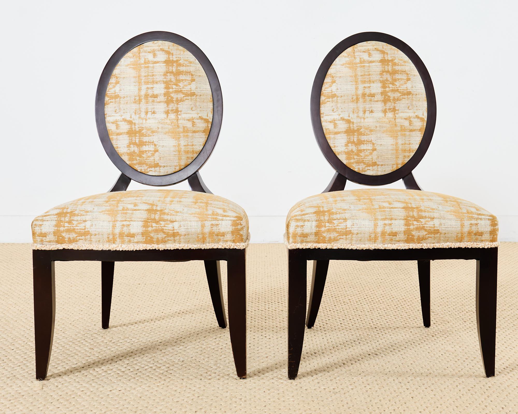 American Set of Eight Barbara Barry Oval X-Back Dining Chairs