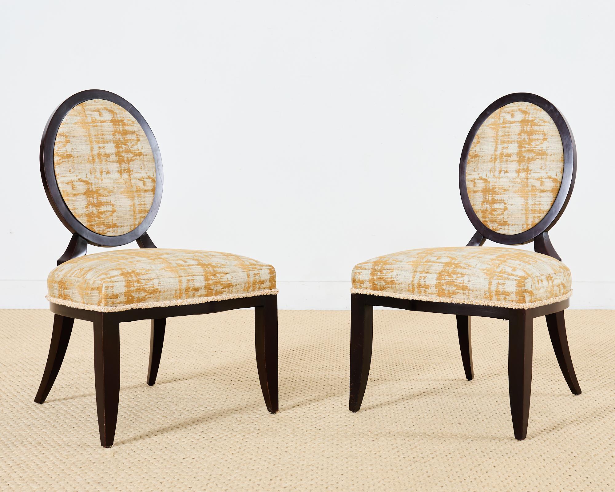 Set of Eight Barbara Barry Oval X-Back Dining Chairs In Good Condition In Rio Vista, CA