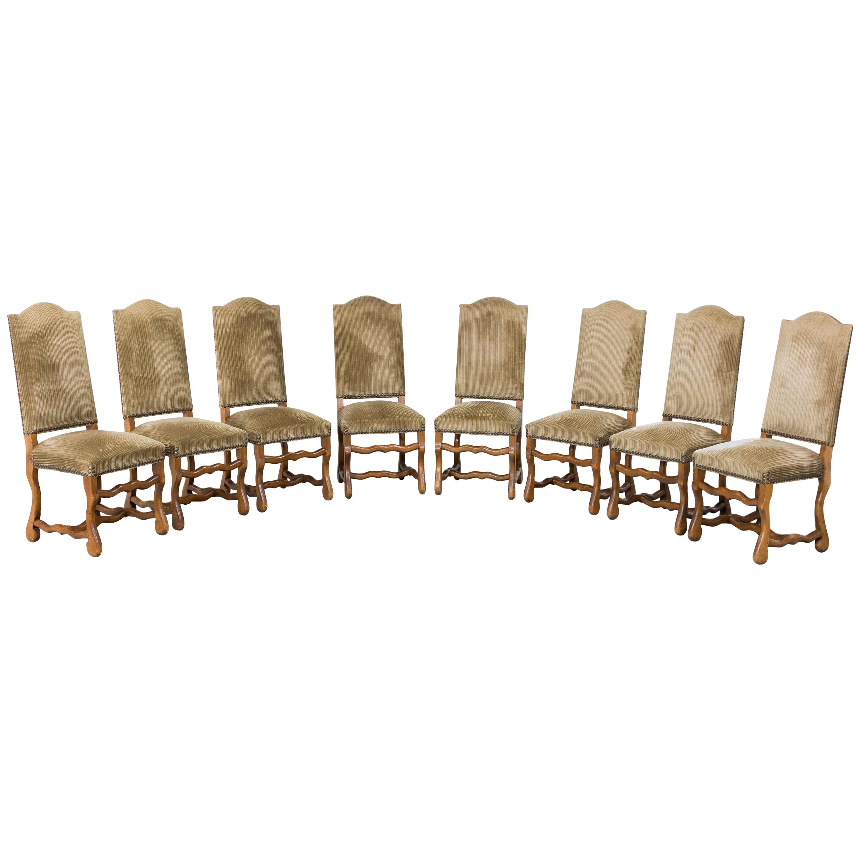 Set of Eight Beech Dining Room Chairs