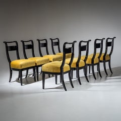 Set of Eight Biedermeier Dining Chairs, Early 19th Century