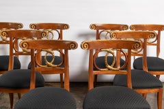Set of Eight Biedermeier Style Dining Chairs by Burton-Ching