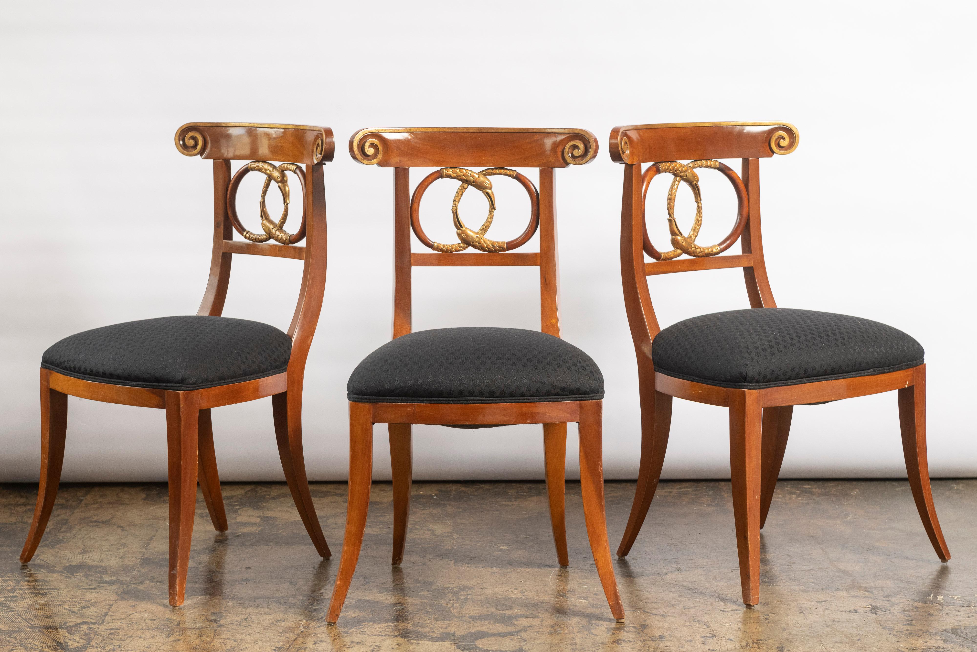 Set of Eight Biedermeier Style Dining Chairs by Burton-Ching In Good Condition For Sale In San Francisco, CA