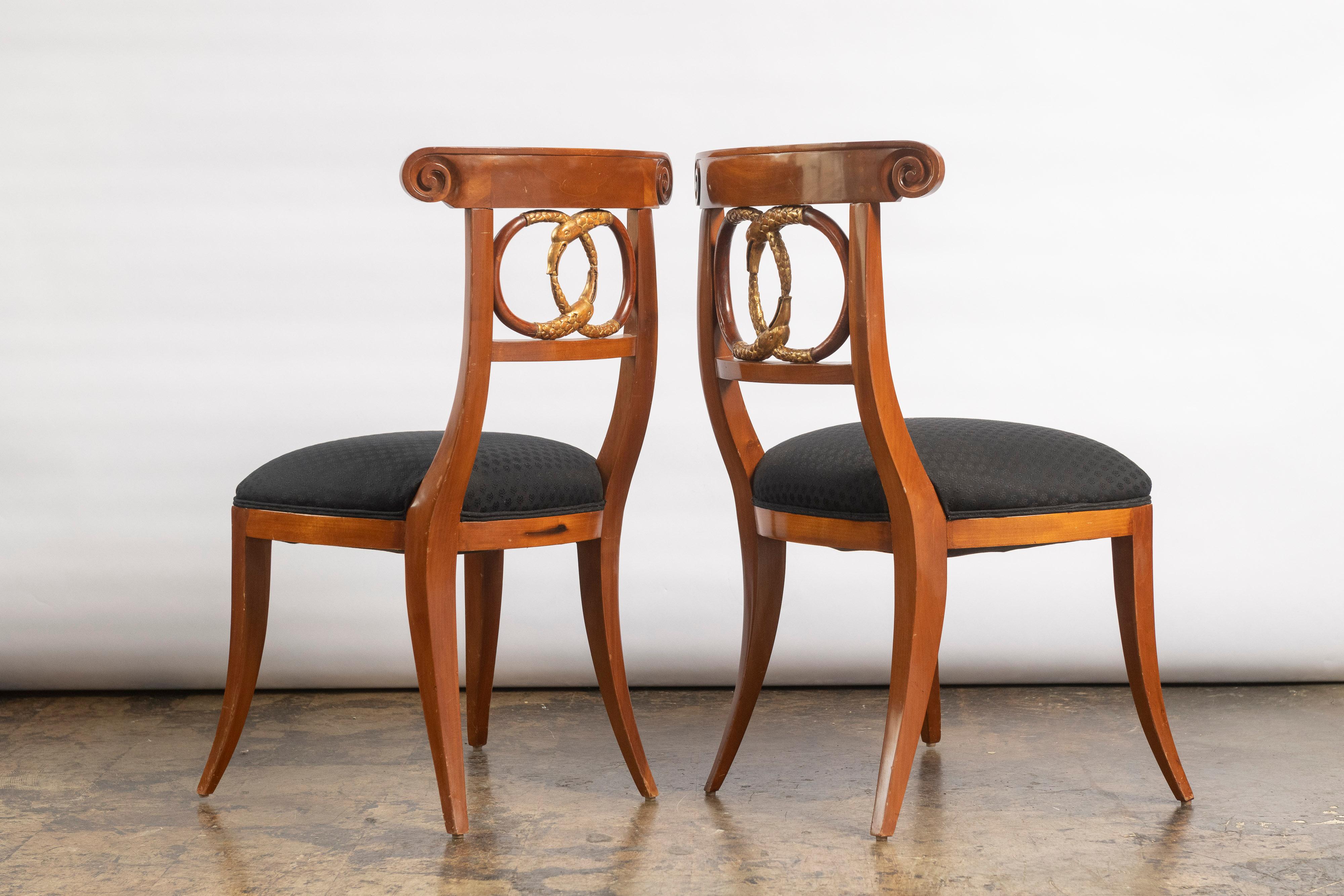 Set of Eight Biedermeier Style Dining Chairs by Burton-Ching For Sale 1