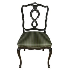 Set of Eight Black Dining Chairs with Cabriole Legs