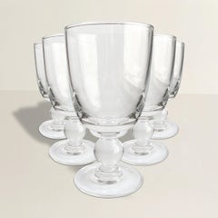 Set of Eight Blown Crystal Goblets
