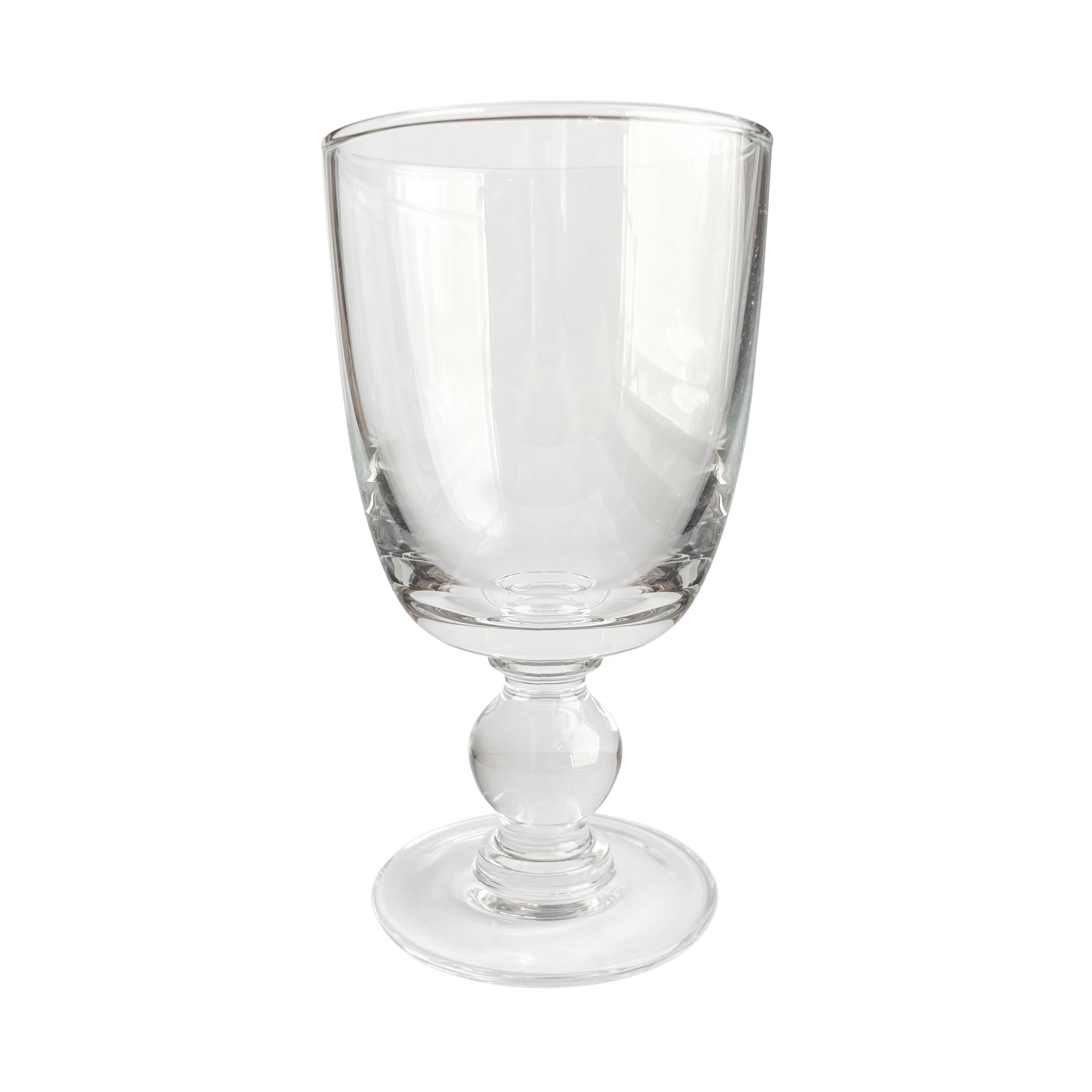 European Set of Eight Blown Crystal Goblets For Sale