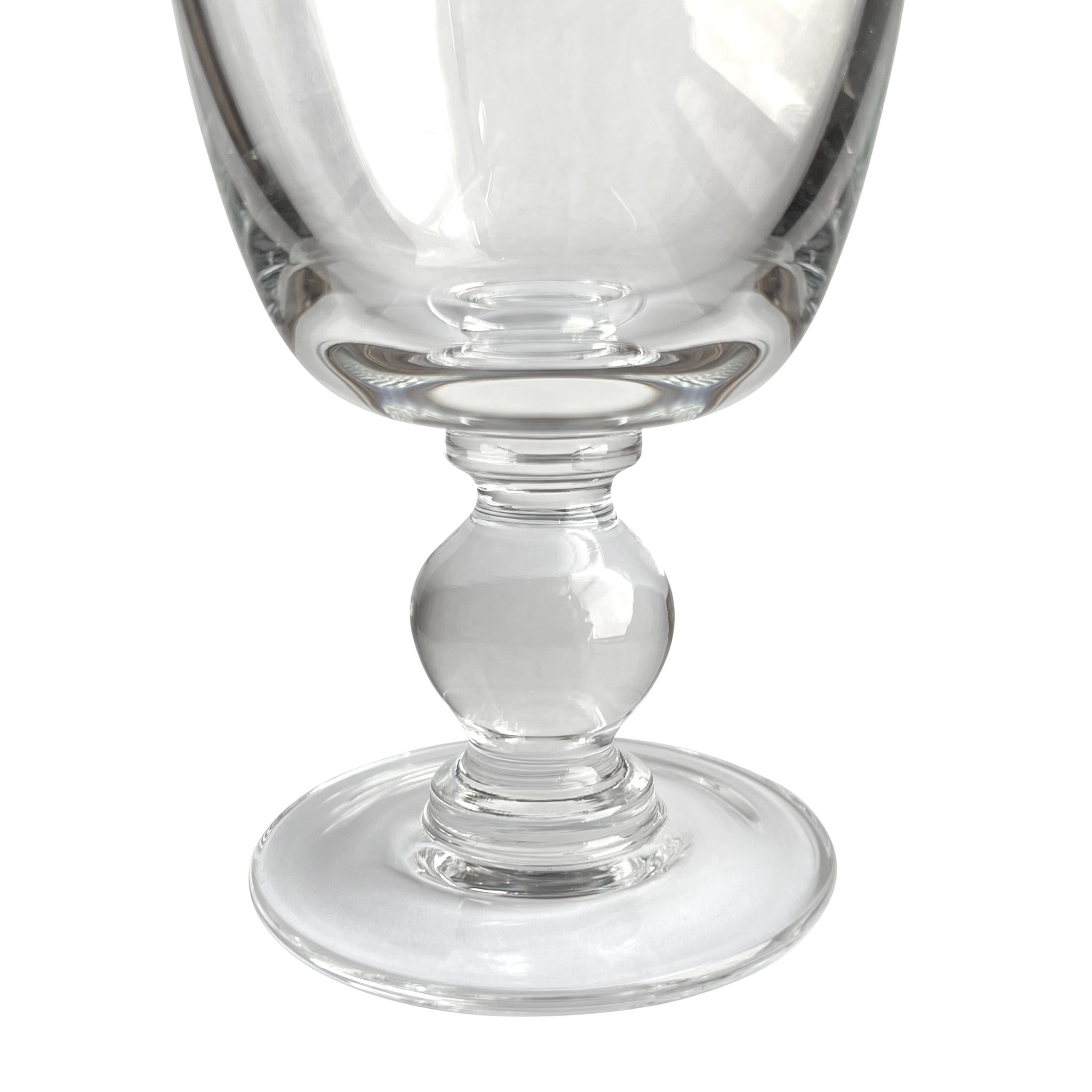Set of Eight Blown Crystal Goblets For Sale 2